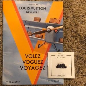 “Volez, Voguez, Voyagez” exhibition booklet & pin